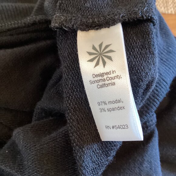 Athleta Dress Size XS Xsmall Criss Cross Sweatshirt Black Long-Sleeve Modal Tuni - Picture 3 of 7